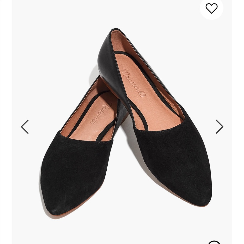 EUC Madewell Lisbeth flat in leather and suede 7.5